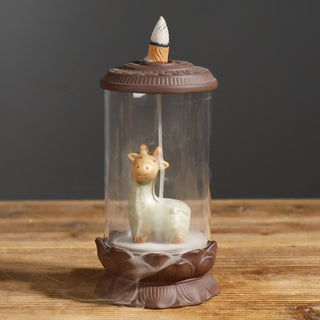 Buddha Gift Meditation Wukong Monkey King Purple Clay Windshield Lotus Backflow Smoke Fountain Incense Burner Decoration