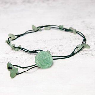 Buddha Gift Amethyst Pink Crystal Green Aventurine Rose Inner Peace Healing Anklet