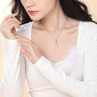 Buddha Gift 925 Sterling Silver Natural Hetian Jade Lucky Four Leaf Clover Zircon Necklace Pendant With Gift Box