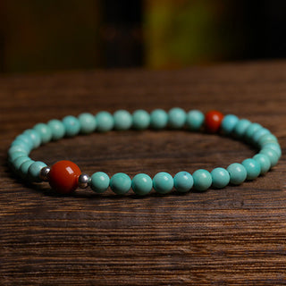 Buddha Gift Turquoise Red Agate Bead Protection Bracelet