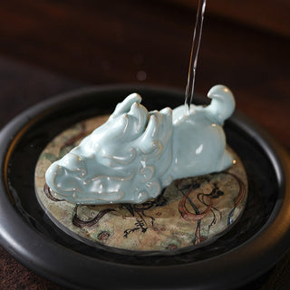 Buddha Gift Year Of The Dragon Luck Ceramic Tea Pet Home Figurine Decoration