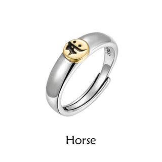 Buddha Gift Tibetan Om Mani Padme Hum Carved Chinese Zodiac Natal Buddha Peace Ring