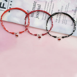 Buddha Gift Love Heart Infinity Symbol Braided String Anklet