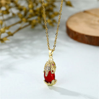 Buddha Gift Natural Garnet Pixiu Fortune Necklace