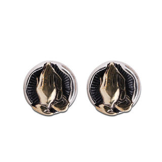 Buddha Gift 925 Sterling Silver Namaste Equality Stud Earrings