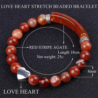 Buddha Gift Natural Crystal Beads Unisex Heart Bracelet