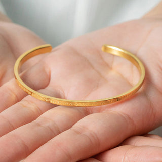 Buddha Gift Six True Words Engraving Titanium Steel Blessing Protection Bracelet