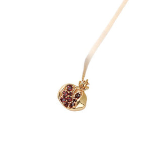 Buddha Gift 925 Sterling Silver 18k Gold Plated Pomegranate Garnet Crystal Passion Charm Necklace Pendant