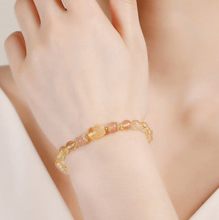 Buddha Gift Aquamarine Strawberry Quartz Amethyst Moonstone PiXiu Healing Bracelet