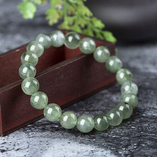 Buddha Gift Natural Green Crystal Blessing Wealth Bracelet
