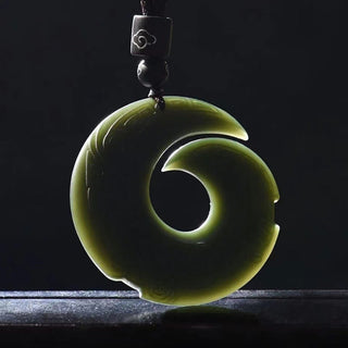 Buddha Gift One's Luck Improves Design Patern Hetian Cyan Jade Peace Buckle Luck Necklace Pendant