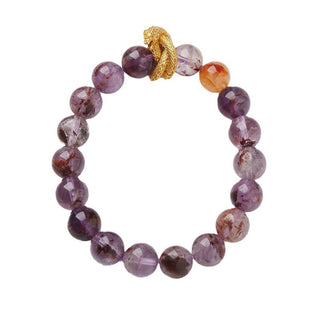 Buddha Gift Purple Phantom Copper Gold-plated Dragon Wisdom Bracelet