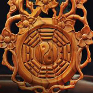 Buddha Gift Feng Shui Bagua Map Peach Wood Chinese Knotting Balance Energy Map
