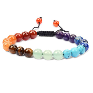 Buddha Gift Natural Healing Power Gemstone Crystal Beads Unisex Adjustable Macrame Bracelet