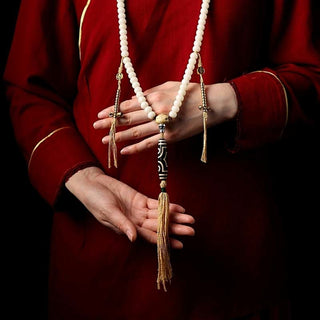 Buddha Gift Tibet 108 Mala Beads Bodhi Seed Bagua Vajra Dzi Bead Gray Agate Wealth Bracelet