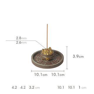 Buddha Gift Small Treasure Bowl Lucky Bag Bagua Tray Healing Ceramic Stick Incense Burner Decoration