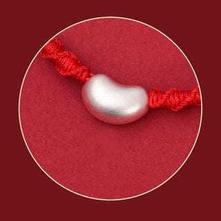 Buddha Gift 999 Sterling Silver Bean Design Luck Connection Handmade Braided Bracelet