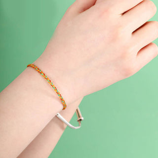 Buddha Gift Handmade Multicolored Dragon Scale Pattern Braid String Bracelet