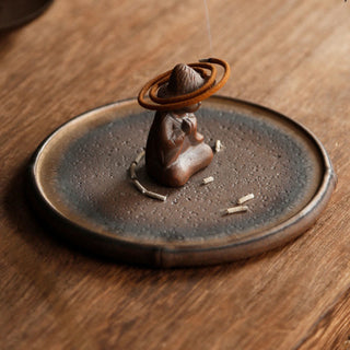 Buddha Gift Small Person Meditation Ceramic Spiritual Healing Incense Burner