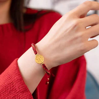 Buddha Gift Five Directions Gods of Wealth Handmade Reincarnation Knot Protection String Braid Bracelet