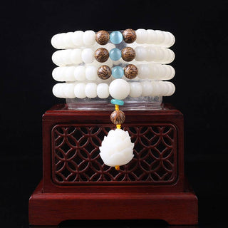 Buddha Gift Tibetan Mala White Bodhi Seed Peace Bracelet