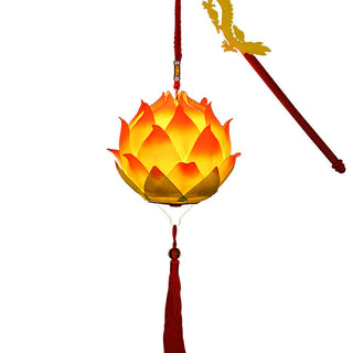 Buddha Gift DIY Lotus Flower Dragon Lantern Tassel Lamp Decoration