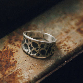Buddha Gift 925 Sterling Silver Bump Texture Design Protection Ring