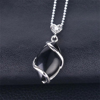 Buddha Gift Marquise Pattern Natural Crystal Stone Charm Necklace Pendant