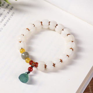 Buddha Gift Natural Bodhi Seed Red Agate Bodhi Calm Harmony Engraved Pumpkin Bead Lotus Bracelet