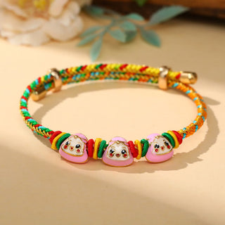 Buddha Gift Colorful Rope Zongzi Pattern Luck Handmade Child Adult Bracelet