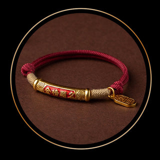 Buddha Gift 999 Sterling Silver Tibet Handmade Om Mani Padme Hum Fu Character TopRank Character Luck Braided Bracelet