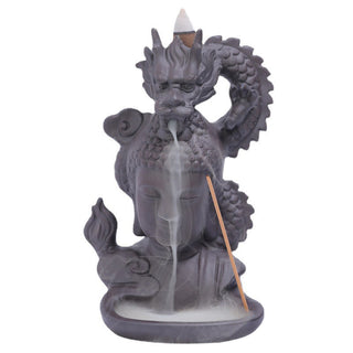 Buddha Gift Dragon Buddha Auspicious Clouds Purple Clay Healing Incense Burner Decoration