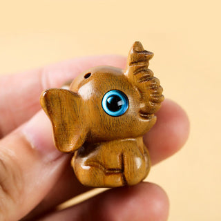 Buddha Gift Sandalwood Small Leaf Red Sandalwood Green Sandalwood Lucky Mini Elephant Carved Protection Decoration