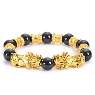 Buddha Gift Double Pixiu Obsidian Wealth Bracelet
