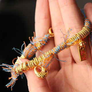 Buddha Gift Handmade Tibetan Lucky Fortune Multicolored Rope Braid Bracelet