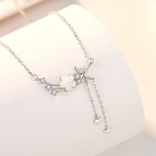 Buddha Gift 925 Sterling Silver Flower Butterfly Love Necklace Pendant Earrings Set