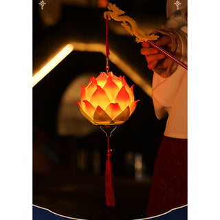 Buddha Gift DIY Lotus Flower Dragon Lantern Tassel Lamp Decoration
