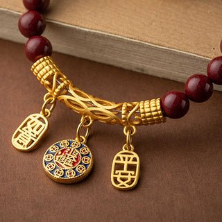 Buddha Gift Natural Cinnabar Wish Ruyi Peace Blessing Car Hanging Decoration