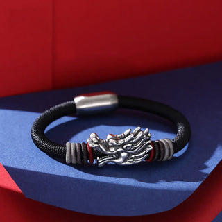 Buddha Gift 999 Sterling Silver Dragon Luck Handcrafted Braided Child Adult Bracelet (Extra 30% Off | USE CODE: FS30)