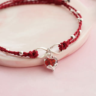 Buddha Gift Love Heart Infinity Symbol Braided String Anklet