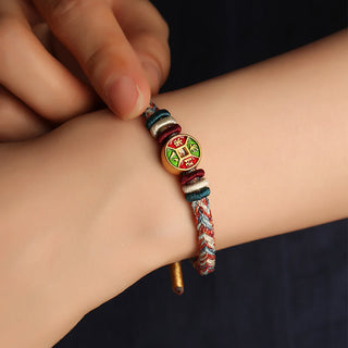 ❗❗❗A Flash Sale- Buddha Gift Colorful Rope Wealth Comes From All Directions Handmade Eight Thread Peace Knot Luck Bracelet