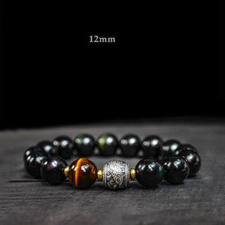 Buddha Gift To Experience a Reversal of Fortune Rainbow Obsidian Gold Sheen Obsidian Protection Bracelet