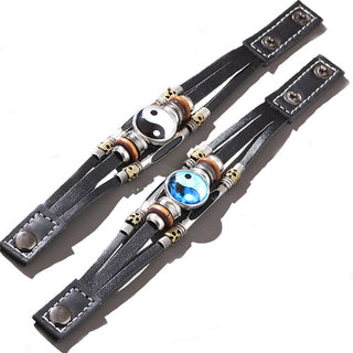 Buddha Gift Yin Yang Leather Balance Bracelet