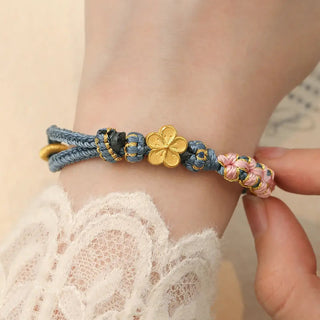 Buddha Gift Peach Blossom Design Wealth String Bracelet