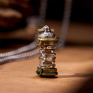 Buddha Gift Yin Yang Tower Copper Balance Rotatable Necklace Pendant