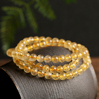 Buddha Gift Natural Citrine Prosperity Protection Bracelet
