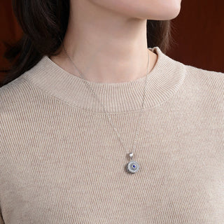 Buddha Gift 925 Sterling Silver Om Mani Padme Hum Lazurite Love Peace Necklace Pendant
