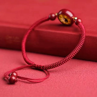 Buddha Gift Lucky Cinnabar Red String Yin Yang Symbol Bagua Blessing Bracelet