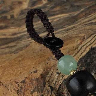 Buddha Gift PiXiu Jade Peace Buckle Abundance Wealth Key Chain