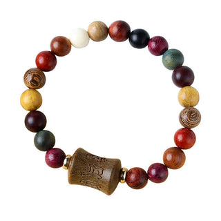 Buddha Gift Tibet Multicolored Sandalwood Om Mani Padme Hum Protection Bracelet